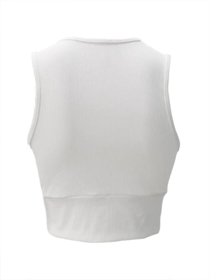 Solid V Neck Cropped Tank Top - AnotherChill