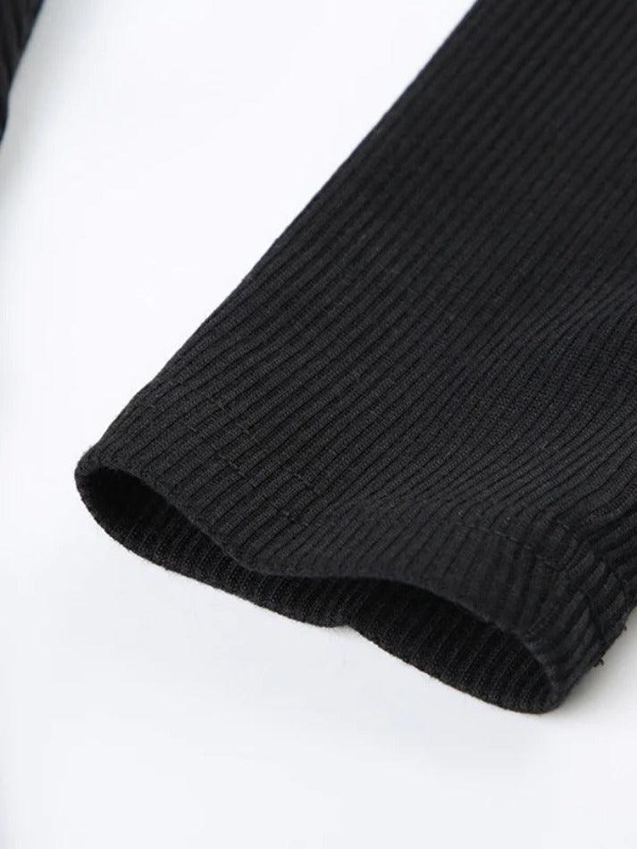 Solid Notch Neck Slim Long Sleeve Knit - AnotherChill