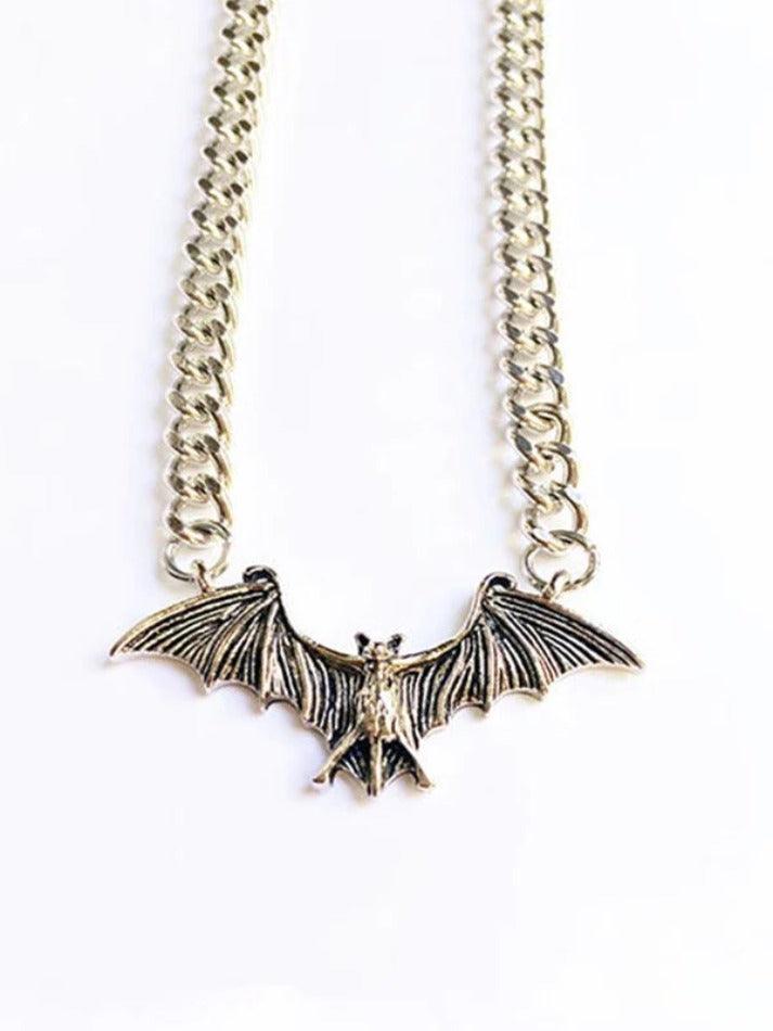 Bat Pendant Chunky Chain Necklace - AnotherChill