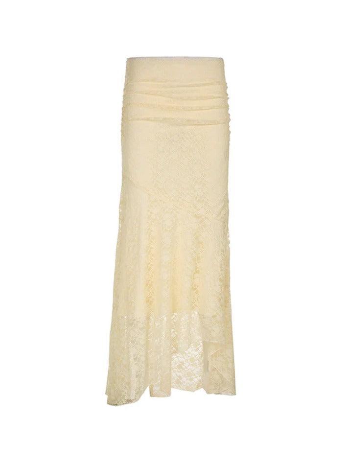 Lace Irregular Splice Mermaid Maxi Skirt - AnotherChill