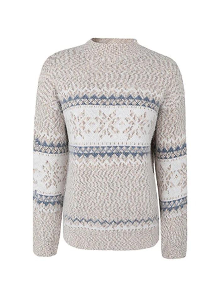 Snowflake Jacquard Mock Neck Sweater - AnotherChill