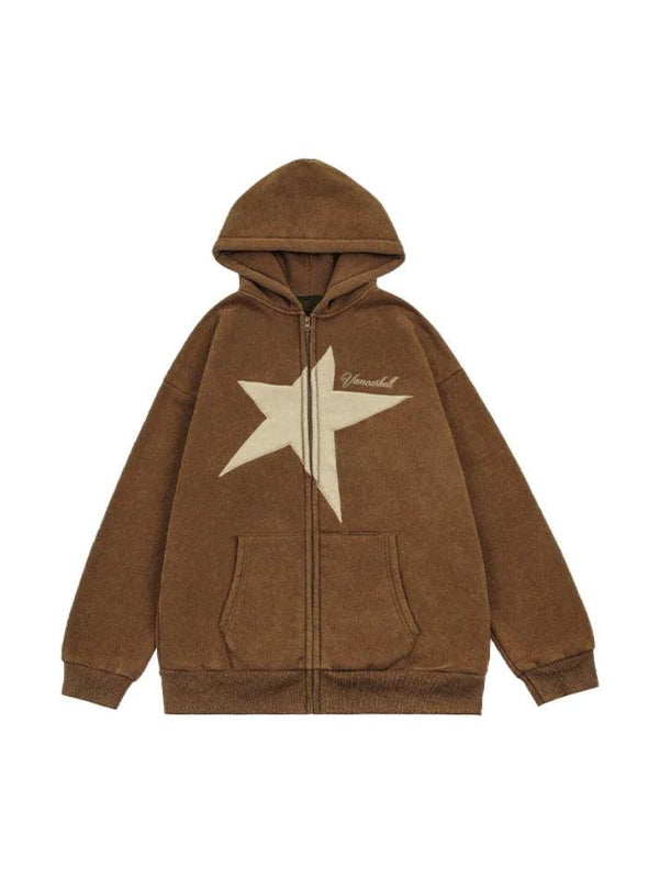 Star Letter Print Oversized Hoodie - AnotherChill