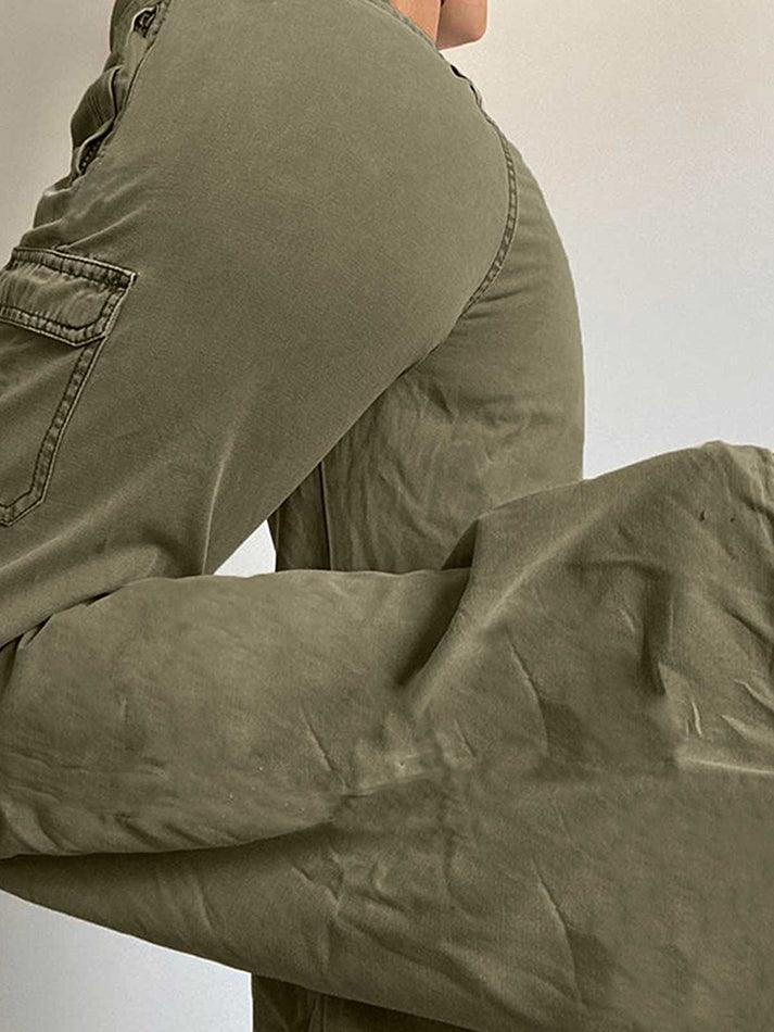 Straight Leg Pocket Cargo Pants - AnotherChill