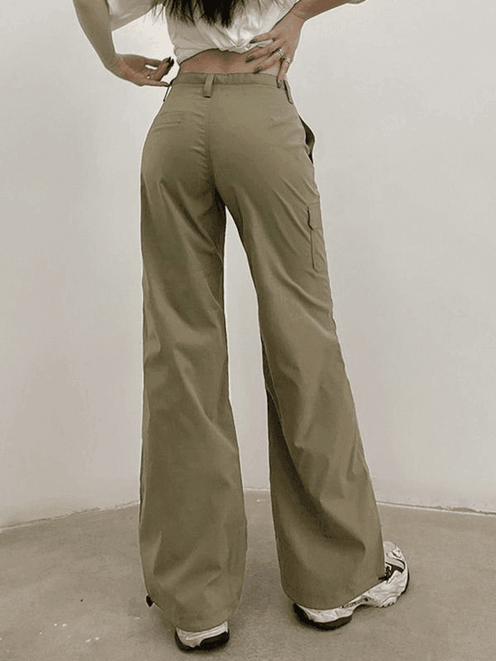 Straight Leg Pocket Cargo Pants - AnotherChill