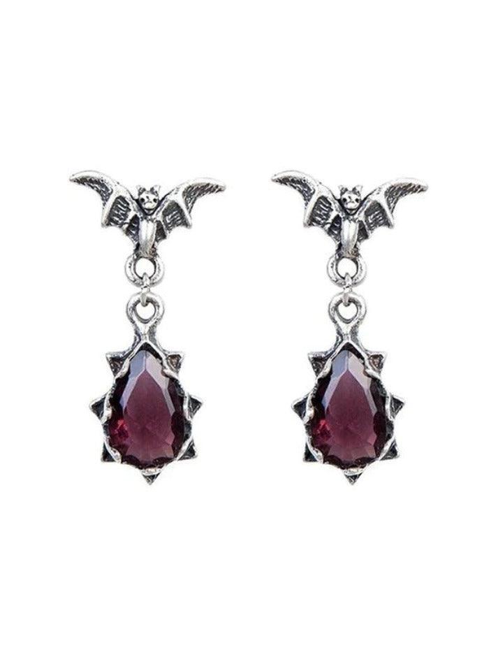 Vintage Bat Pattern Drip Earrings - AnotherChill