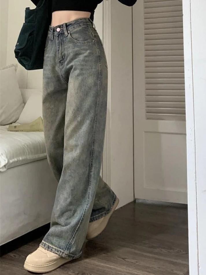 Washed Distressed High Rise Boyfriend Jeans - AnotherChill